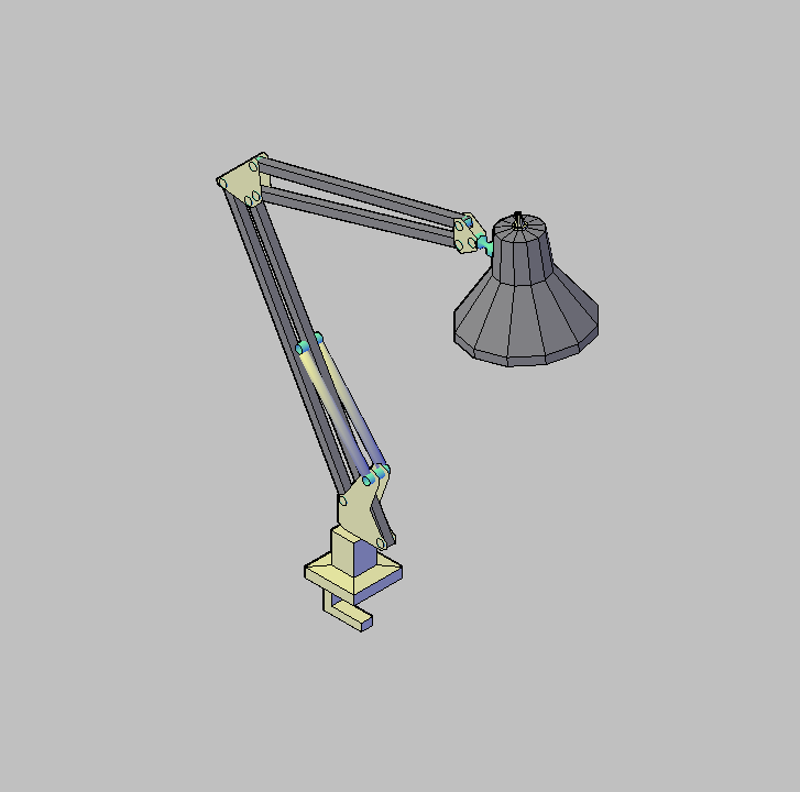 Bloque Autocad Vista de Lampara DE MESA Diseño 01 en 3D